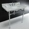 Fauceture KVPB36M8SQ1ST 36" Carrara Marble Vanity Top with Stainless Steel Legs, Marble White/Polished Chrome KVPB36M8SQ1ST - alternate 6